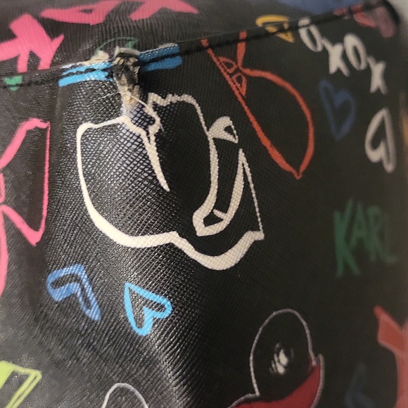 Karl Lagerfeld Black Multi Color Tote - Picture 13 of 16